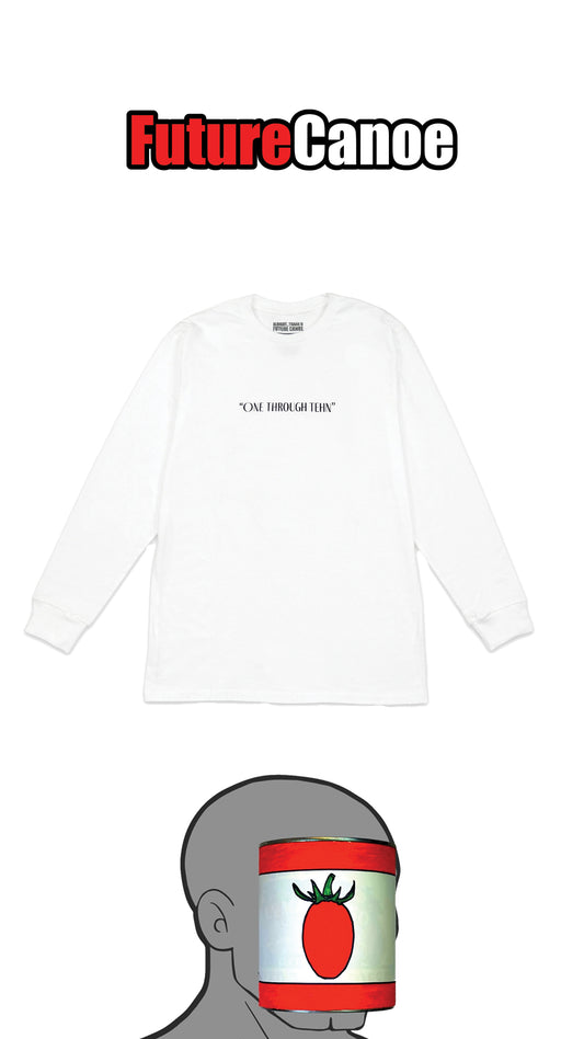 "TEHN" L/S TEE- WHITE